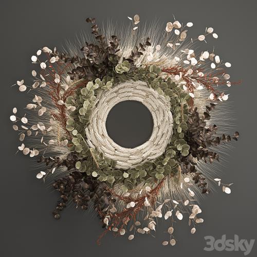 Bouquet wreath wall decor made of wheat, dried flower, Lunnik. 220.