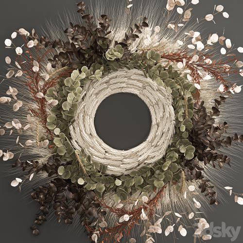 Bouquet wreath wall decor made of wheat, dried flower, Lunnik. 220.