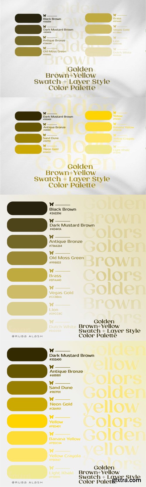 Golden Serenity Color Palettes - Photoshop Swatches & Styles