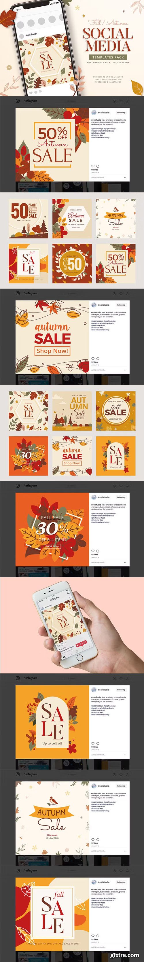 Fall/Autumn Social Media [Ai/PSD] Templates