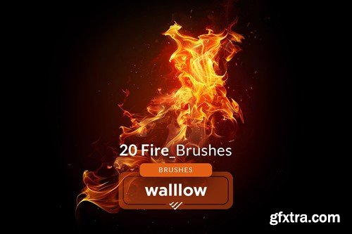 Realistic fire and flames : 20 photoshop brushes RUFJKRP