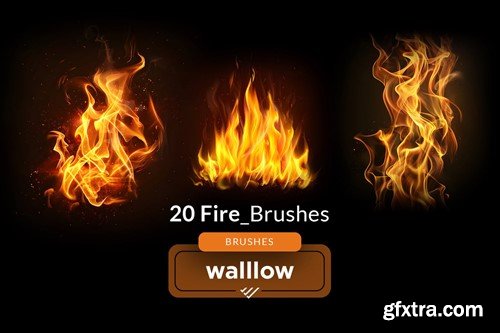 Realistic fire and flames : 20 photoshop brushes RUFJKRP