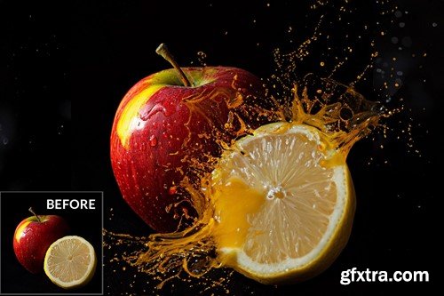 Juice splashes photoshop brushes, splash effects ECAW7NS