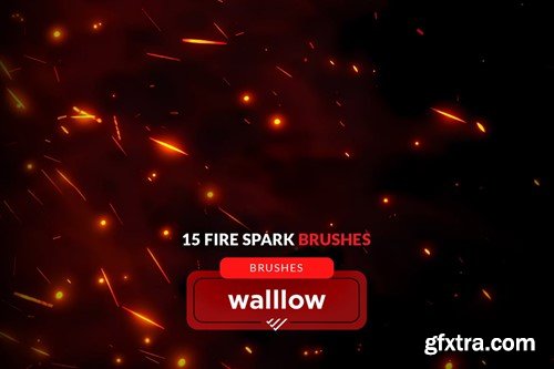 15 Fire spark photoshop digital brushes 33W5UNU