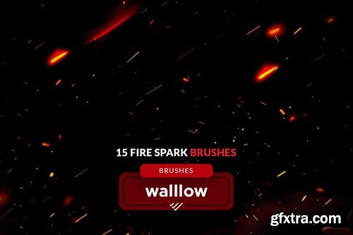 15 Fire spark photoshop digital brushes 33W5UNU