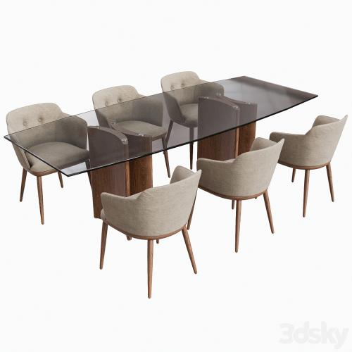 Porada Alan Botte Cristallo Table and Celine Chair