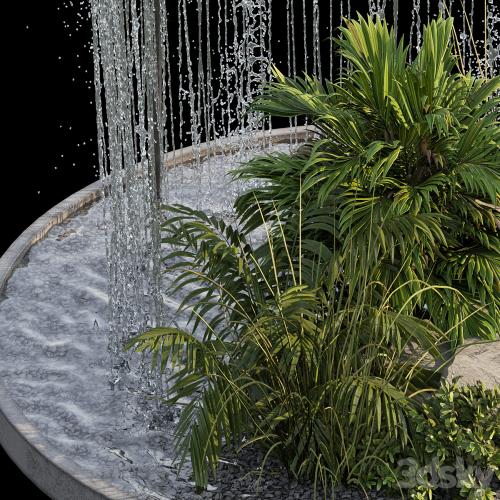 Waterfall fountains and plant 07