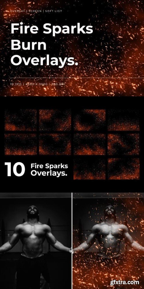 Fire Sparks Burn Overlays