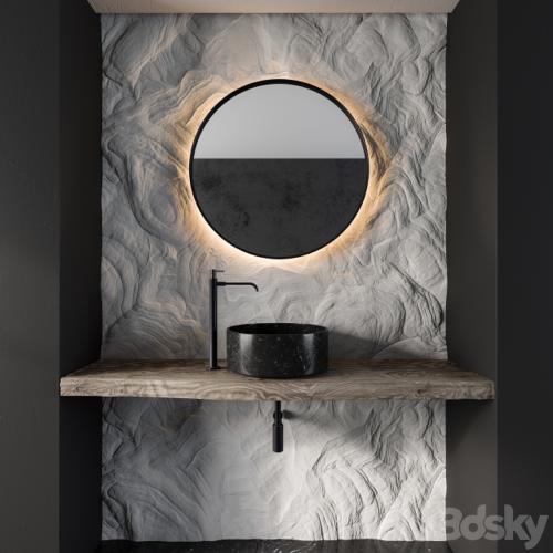 Bathroom Furniture Gray Rock Wall