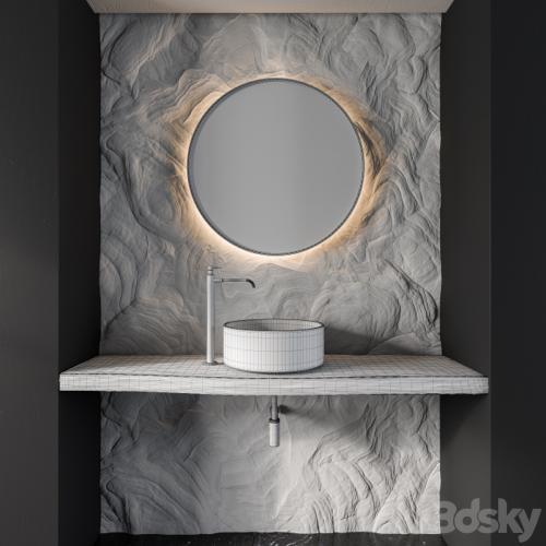 Bathroom Furniture Gray Rock Wall