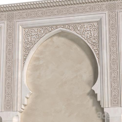 Arch in oriental style. Arab decorative wall. Arabic wall.Oriental Wall paneling