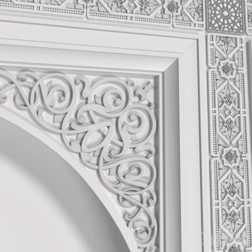 Arch in oriental style. Arab decorative wall. Arabic wall.Oriental Wall paneling