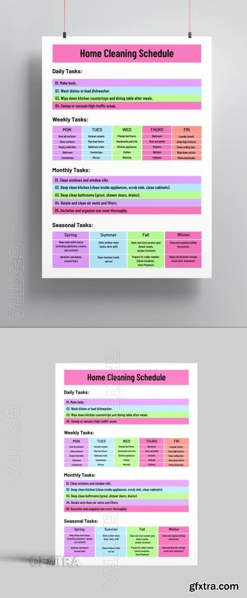 Home Cleaning Schedule Template 791322029