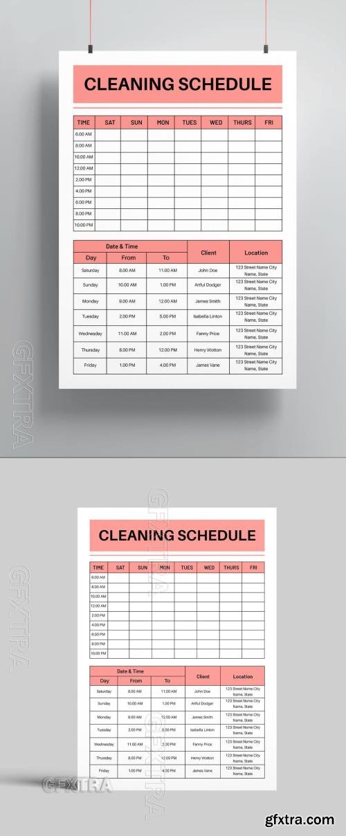 Cleaning Schedule Template 791321565