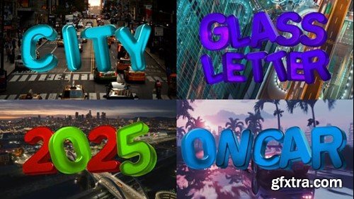 Videohive Colorful Glass 3D Letters Pack 55112058