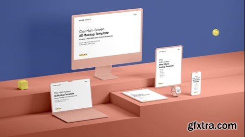 Videohive Clay Devices Multi-Screen Mockup Template 54973089