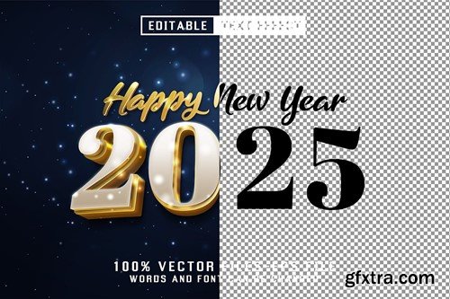 Happy New Year Golden Text - Editable Text Effect K6YY6JT