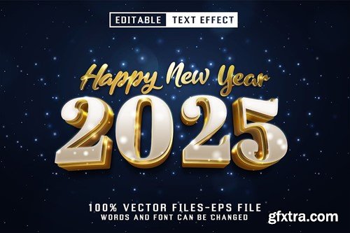 Happy New Year Golden Text - Editable Text Effect K6YY6JT