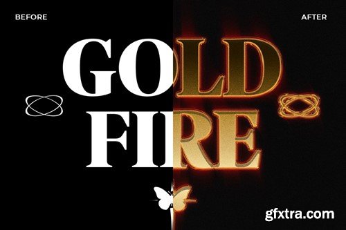 Gold Fire Text & Logo Effect T3N36NM