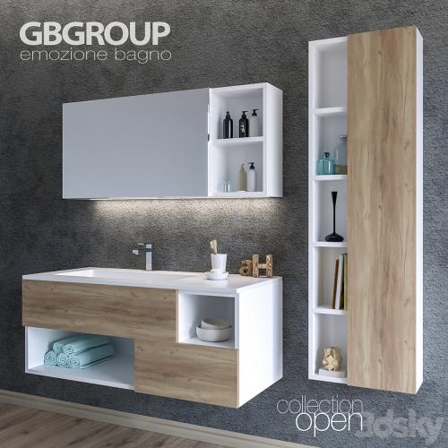 Set of bathroom furniture OPEN 01 + Bathroom Accessories