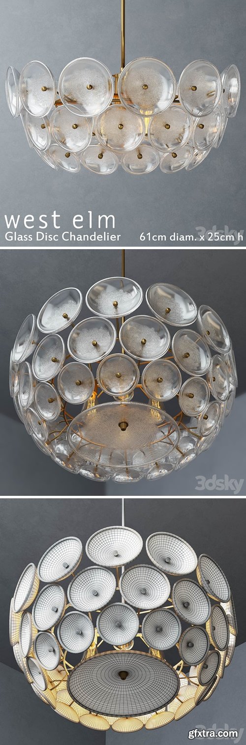 West elm - Glass Disc Chandelier