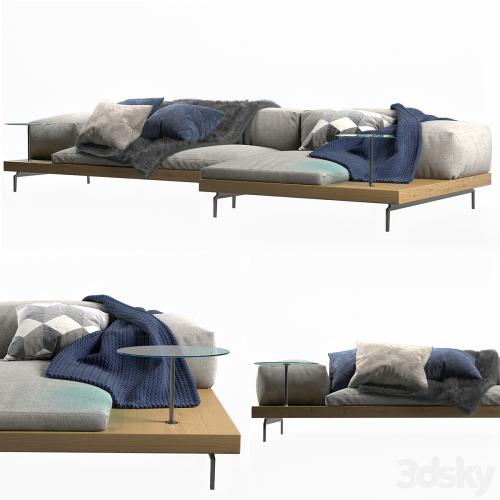 DOCK Sofa with chaise longue By B&B Italia