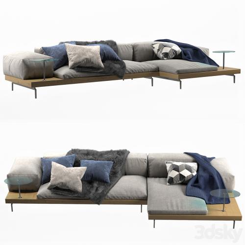 DOCK Sofa with chaise longue By B&B Italia