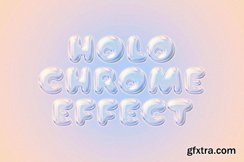 Pastel Holo Text & Logo Chrome Effect GASUYUR