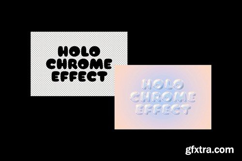 Pastel Holo Text & Logo Chrome Effect GASUYUR