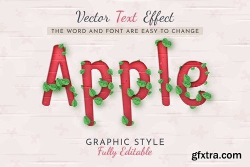 Apple Editable Text Effect, Graphic Style U473J56