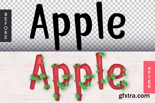 Apple Editable Text Effect, Graphic Style U473J56