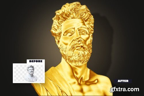 Golden Statue Photo Effect DS2AW8F