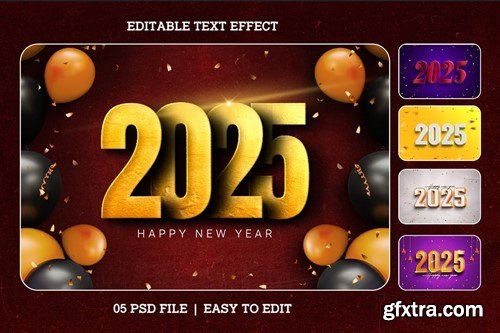 New Year 2025 Editable Text Effect Set B3AMB2X