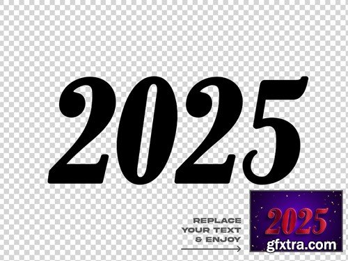 New Year 2025 Editable Text Effect Set B3AMB2X