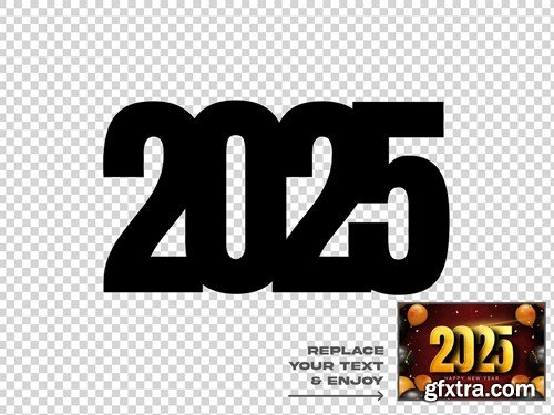 New Year 2025 Editable Text Effect Set B3AMB2X