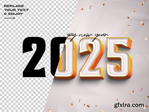 New Year 2025 Editable Text Effect Set B3AMB2X