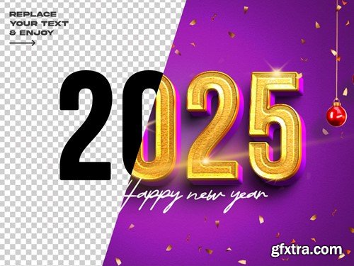 New Year 2025 Editable Text Effect Set B3AMB2X