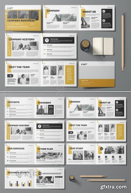 Business Plan Layout Design Template Landscape 733115875