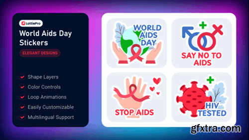 Videohive World Aids Day Stickers 55209774