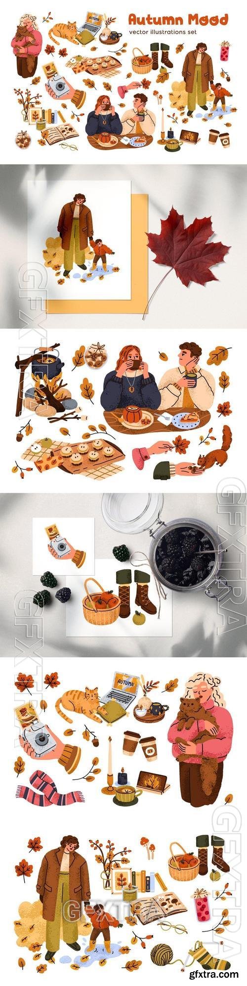 Cozy autumn mood set. Hygge fall vibes 9Z3GY3A