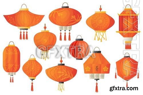 Cartoon Chinese Lanterns VWRVMJ7