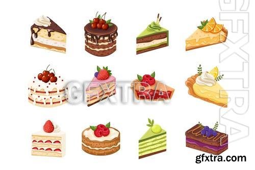 Sweet Cakes Slices Illustrations UPBCQDT