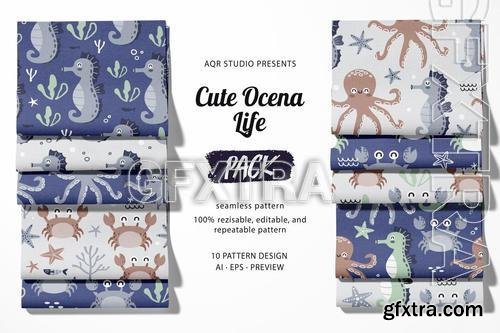 Cute Ocean Life - Seamless Pattern WCTAW4X