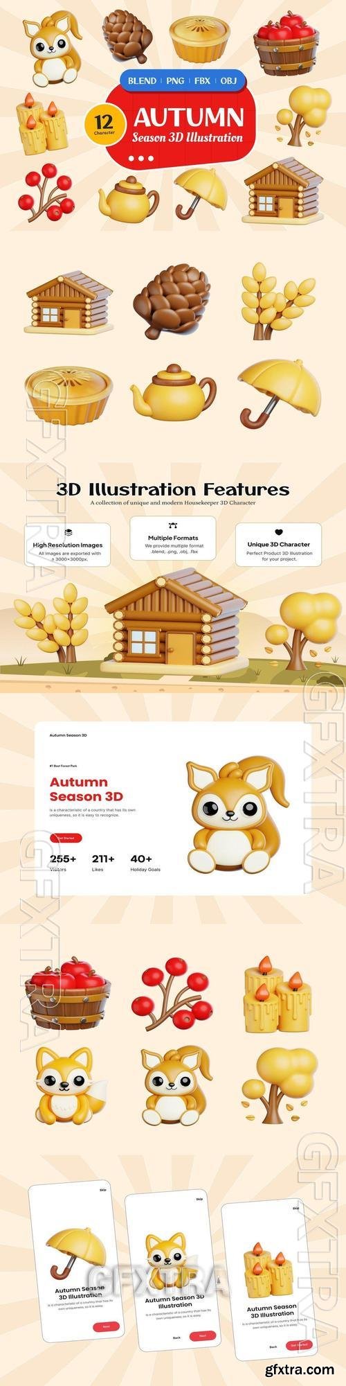 Autumn Season 3D Illustration ZBVXBCN