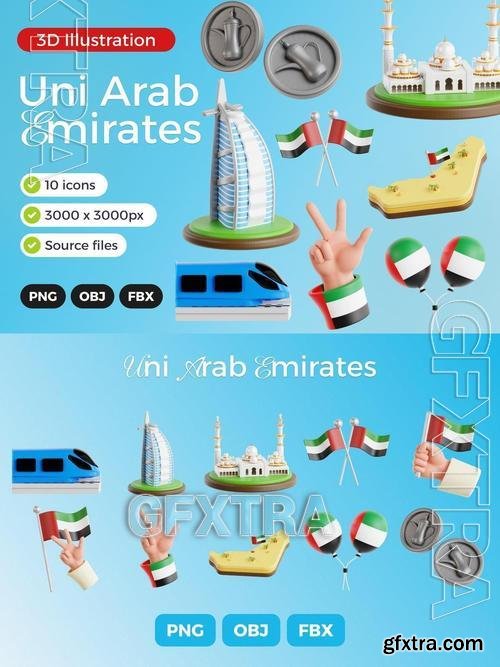 Uni Arab Emirates 3D Icon Set QLM8U4A