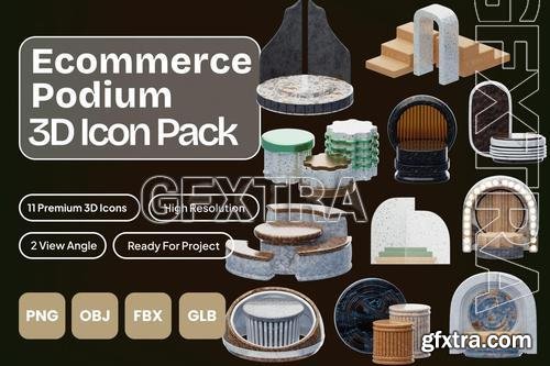 Ecommerce Podium 3D Icon R3LNZRS