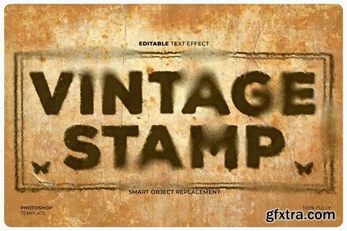 Vintage Stamp Teks & Logo Effect RJ8HAGB