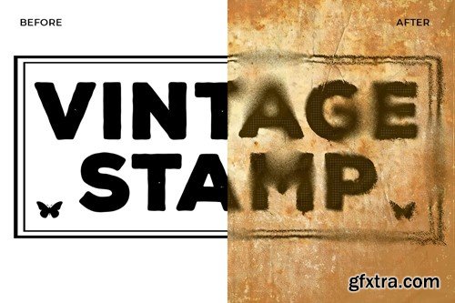 Vintage Stamp Teks & Logo Effect RJ8HAGB