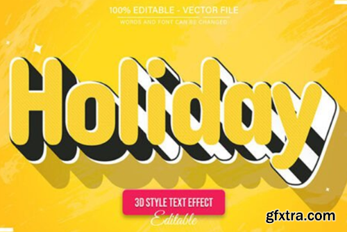 Yellow Holiday 3d Text Effect Editable