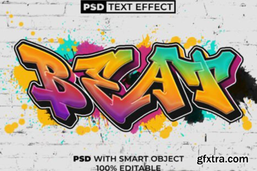 PSD Beat Text Effect Graffiti Style